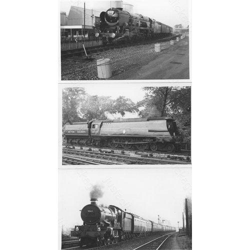 58 - Railway. BR Steam and constituent locomotives. An assortment of approx. 145, black and white, postca...