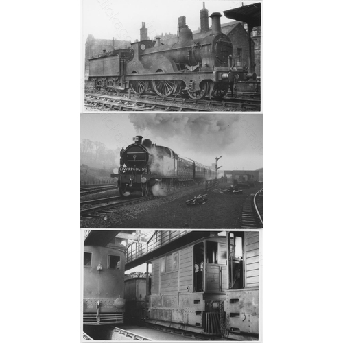 58 - Railway. BR Steam and constituent locomotives. An assortment of approx. 145, black and white, postca...