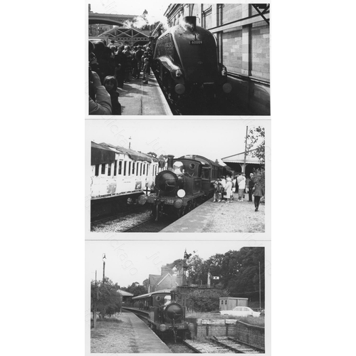 58 - Railway. BR Steam and constituent locomotives. An assortment of approx. 145, black and white, postca...