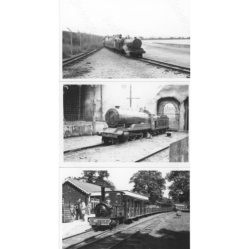 59 - Railway. Miniature Railways. A collection of approx. 95, black and white, postcard size prints. The ...