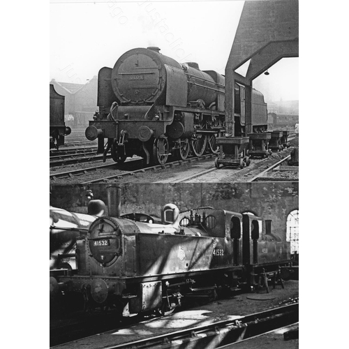 6 - Railway. BR Steam. An assortment of approx. 100 black and white, 7