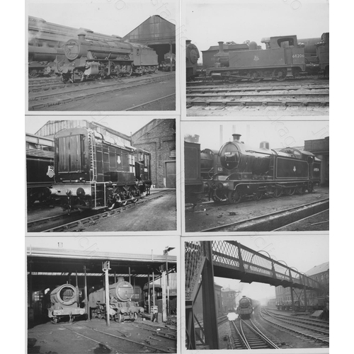 61 - Railway. B.R. Steam. A collection of approx. 150 black and white prints in postcard and smaller size...