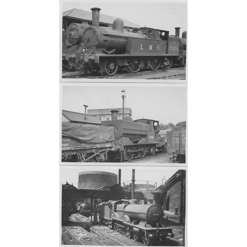 61 - Railway. B.R. Steam. A collection of approx. 150 black and white prints in postcard and smaller size...