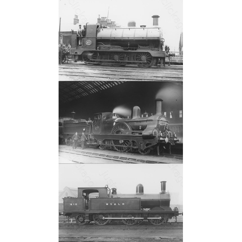 62 - Railway. Pre-Grouping locomotives. A collection of approx. 100 black and white prints, postcard size...