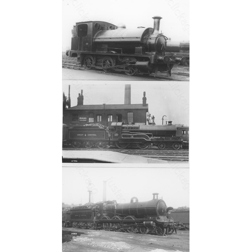 62 - Railway. Pre-Grouping locomotives. A collection of approx. 100 black and white prints, postcard size...