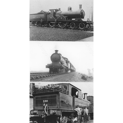 62 - Railway. Pre-Grouping locomotives. A collection of approx. 100 black and white prints, postcard size...