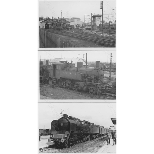 63 - Railway. Overseas Traction - FRANCE. A fine collection of approx. 90 black and white, postcard size ...