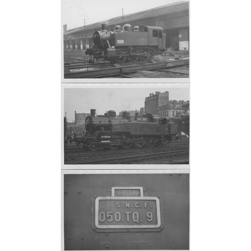 63 - Railway. Overseas Traction - FRANCE. A fine collection of approx. 90 black and white, postcard size ...