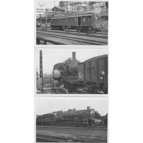 63 - Railway. Overseas Traction - FRANCE. A fine collection of approx. 90 black and white, postcard size ...