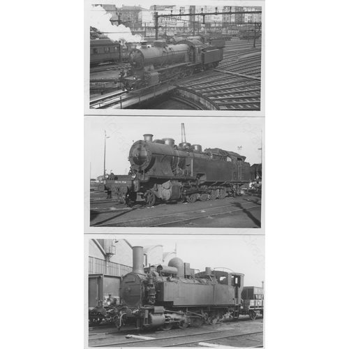 63 - Railway. Overseas Traction - FRANCE. A fine collection of approx. 90 black and white, postcard size ...