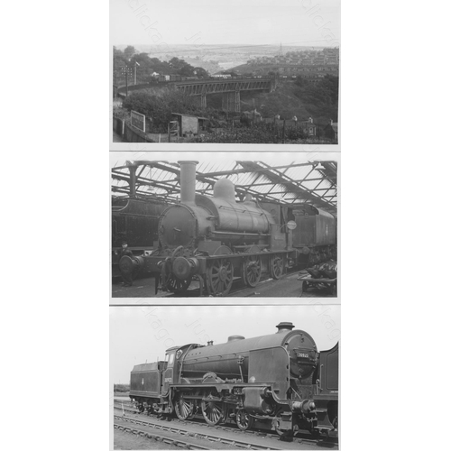 64 - Railway. B.R. Steam. A collection of approx. 90 black and white, postcard size prints. The prints co...