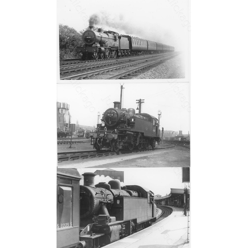 76 - Railway. L.M.S. Locomotives. A box of Approx. 750, black and white, postcard size prints. The prints... 