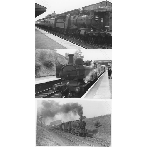 83 - Railway. B.R. Steam. A box of Approx. 700, black and white, postcard size prints. The prints feature... 