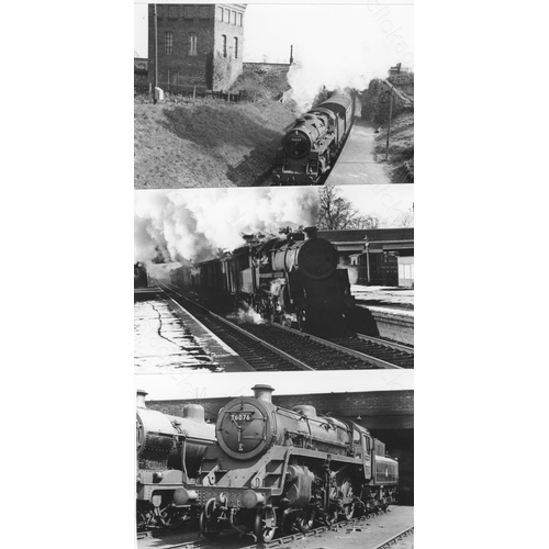 85 - Railway. B.R. Steam. A box of Approx. 500, black and white, postcard size prints. The prints feature... 