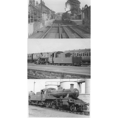 85 - Railway. B.R. Steam. A box of Approx. 500, black and white, postcard size prints. The prints feature... 