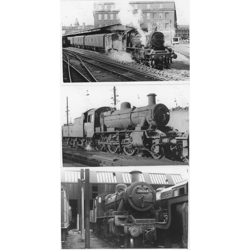 85 - Railway. B.R. Steam. A box of Approx. 500, black and white, postcard size prints. The prints feature... 