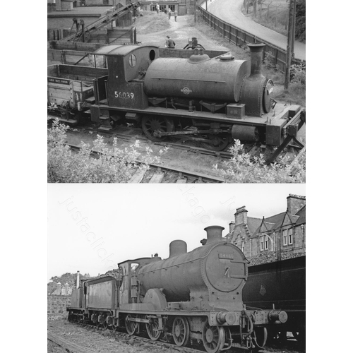 9 - Railway. BR Steam. An assortment of approx. 100 black and white, 7