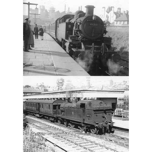 9 - Railway. BR Steam. An assortment of approx. 100 black and white, 7