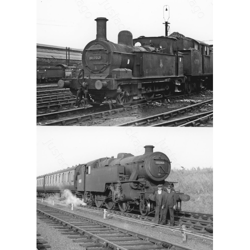 9 - Railway. BR Steam. An assortment of approx. 100 black and white, 7