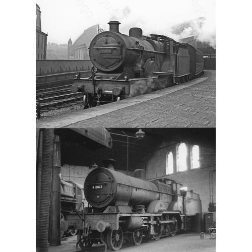 9 - Railway. BR Steam. An assortment of approx. 100 black and white, 7