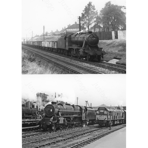 9 - Railway. BR Steam. An assortment of approx. 100 black and white, 7