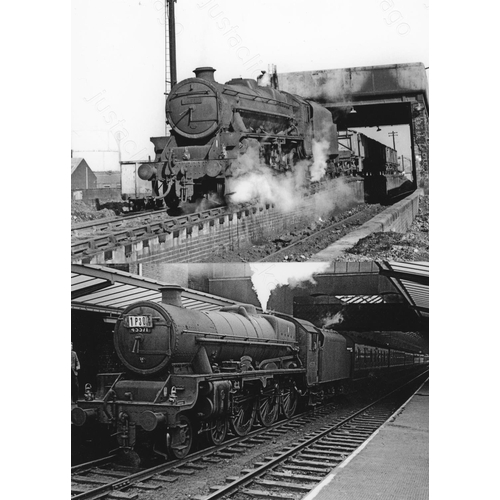 9 - Railway. BR Steam. An assortment of approx. 100 black and white, 7