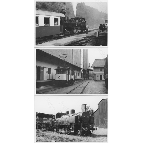 93 - Railway. Overseas Traction - AUSTRIA. A collection of approx. 68, black and white, postcard size pri... 