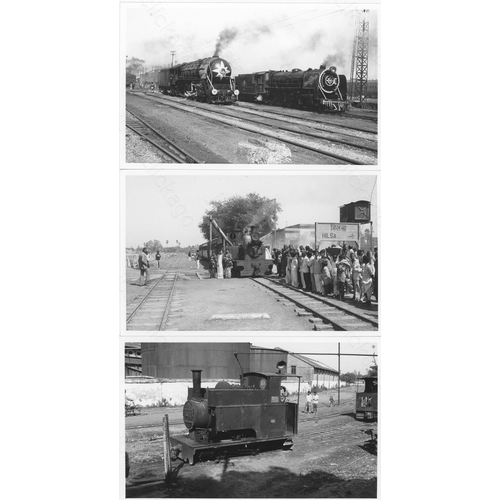 99 - Railway. Overseas Traction - INDIA. A collection of approx. 190, black and white, postcard size prin... 