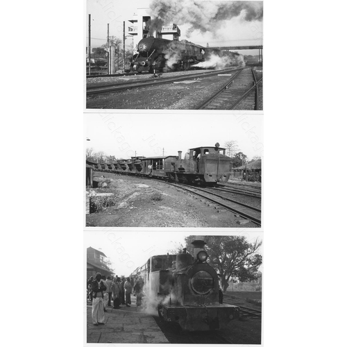 99 - Railway. Overseas Traction - INDIA. A collection of approx. 190, black and white, postcard size prin... 