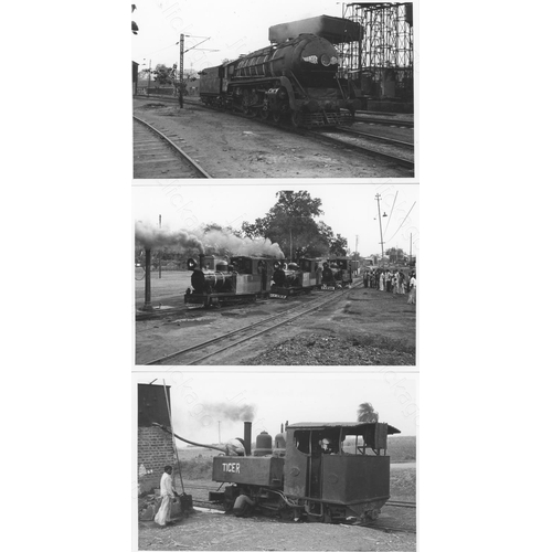 99 - Railway. Overseas Traction - INDIA. A collection of approx. 190, black and white, postcard size prin... 