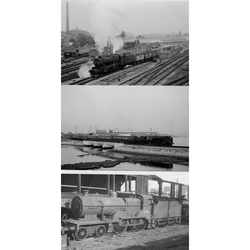 10 - Railway. B.R. Steam. A box of Approx. 700, black and white, postcard size prints. The prints feature...