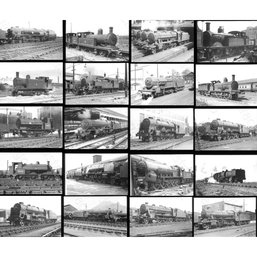 183 - Railway. B.R. Steam. A good selection of approx. 115 x 35mm, black and white positive slides. The sl... 