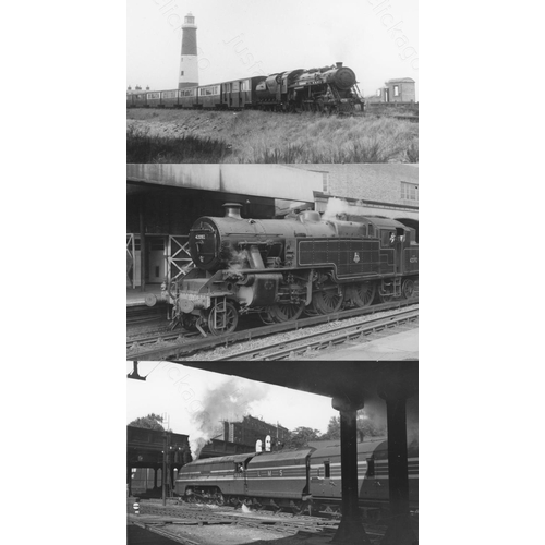 3 - Railway. B.R. Steam. A box of Approx. 700, black and white, postcard size prints. The prints feature... 