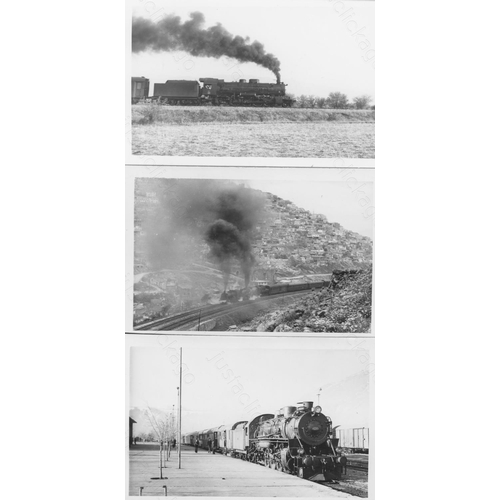 456 - Railway. Overseas Traction - Turkey. A collection of approx. 100, black and white, postcard size pri... 