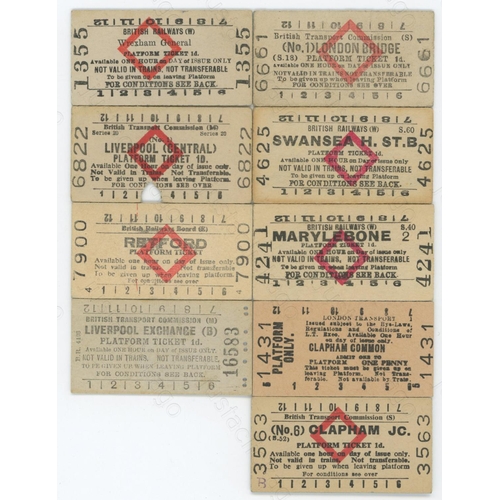 473 - Railway Tickets. A small selection of 9 platform tickets, including BR, BTC, BRB, LT, all shown in t... 