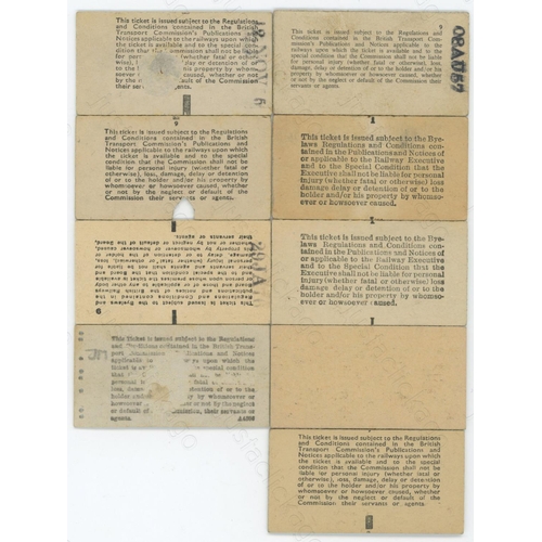 473 - Railway Tickets. A small selection of 9 platform tickets, including BR, BTC, BRB, LT, all shown in t... 