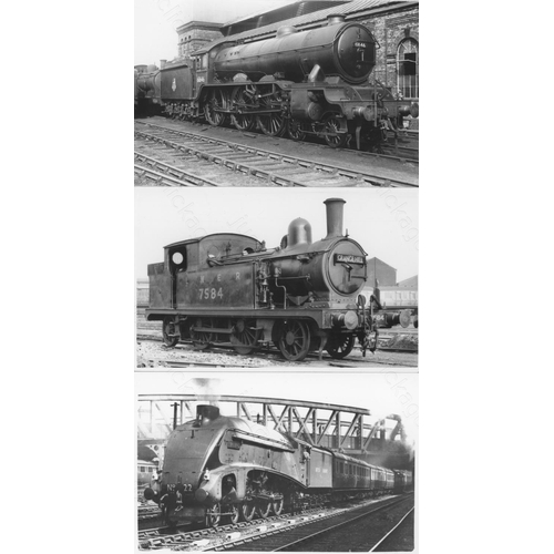 480 - Railway. B.R. Steam-ex L.N.E.R. A good assortment of approx. 300, black and white, postcard size pri... 