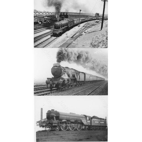 480 - Railway. B.R. Steam-ex L.N.E.R. A good assortment of approx. 300, black and white, postcard size pri... 