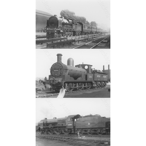 482 - Railway. B.R. Steam-ex L.M.S. A good assortment of approx. 300, black and white, postcard size print... 