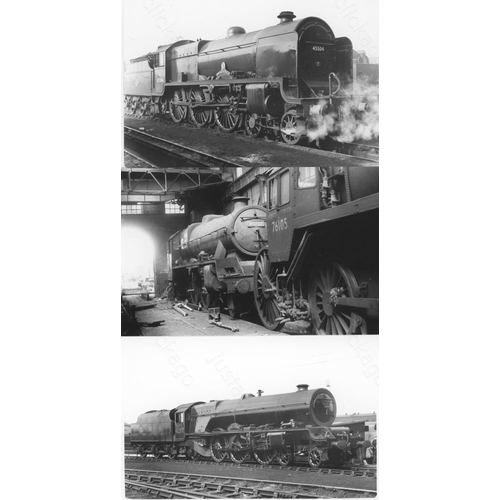 482 - Railway. B.R. Steam-ex L.M.S. A good assortment of approx. 300, black and white, postcard size print... 