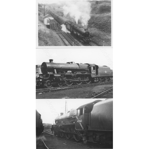 483 - Railway. B.R. Steam-ex L.M.S. A good assortment of approx. 400, black and white, postcard size print... 