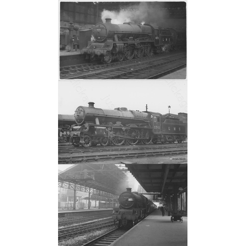 483 - Railway. B.R. Steam-ex L.M.S. A good assortment of approx. 400, black and white, postcard size print... 