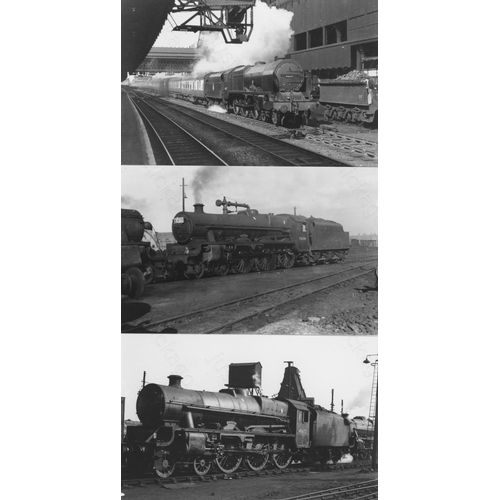 483 - Railway. B.R. Steam-ex L.M.S. A good assortment of approx. 400, black and white, postcard size print... 