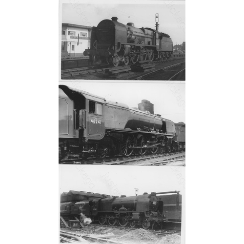 483 - Railway. B.R. Steam-ex L.M.S. A good assortment of approx. 400, black and white, postcard size print... 