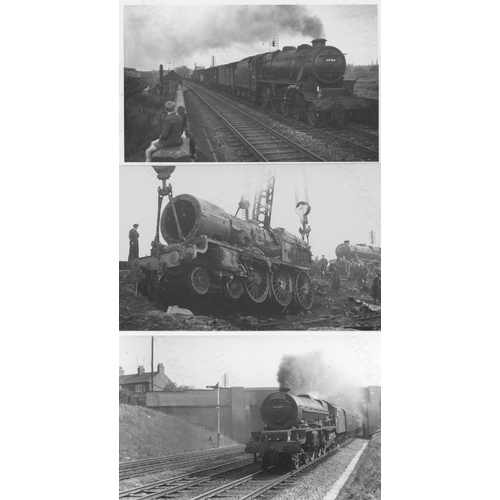 483 - Railway. B.R. Steam-ex L.M.S. A good assortment of approx. 400, black and white, postcard size print... 