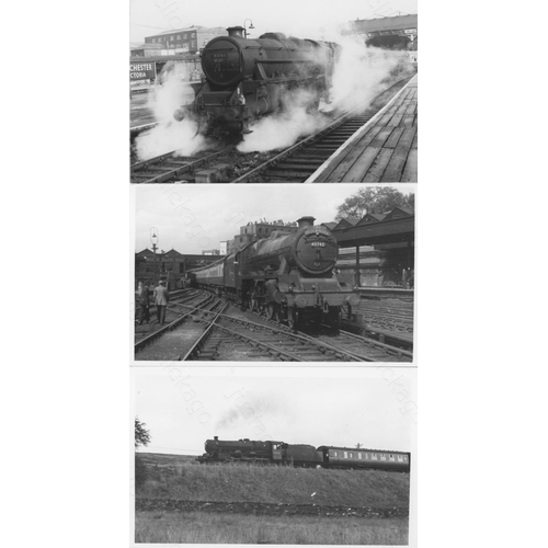 483 - Railway. B.R. Steam-ex L.M.S. A good assortment of approx. 400, black and white, postcard size print... 