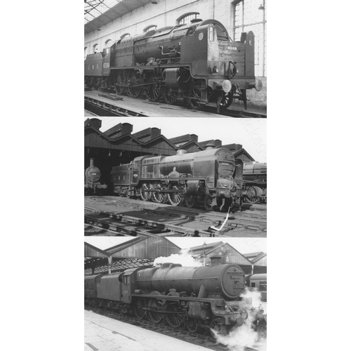 484 - Railway. B.R. Steam-ex L.M.S. A good assortment of approx. 400, black and white, postcard size print... 