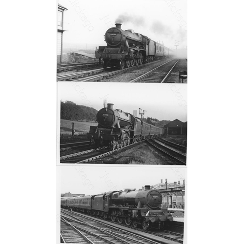 484 - Railway. B.R. Steam-ex L.M.S. A good assortment of approx. 400, black and white, postcard size print... 