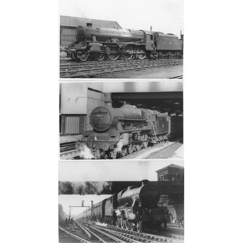 484 - Railway. B.R. Steam-ex L.M.S. A good assortment of approx. 400, black and white, postcard size print... 