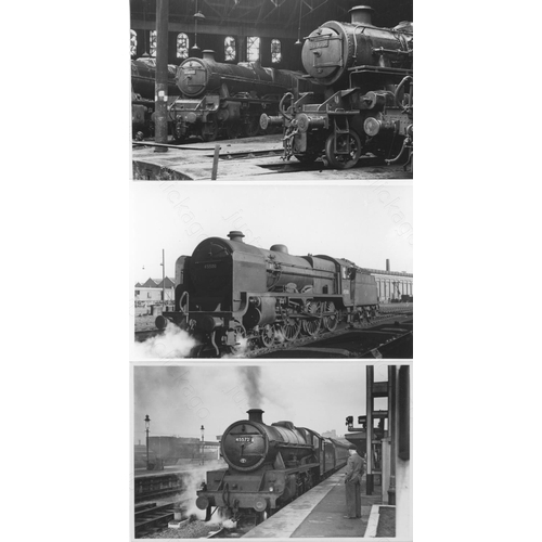 484 - Railway. B.R. Steam-ex L.M.S. A good assortment of approx. 400, black and white, postcard size print... 